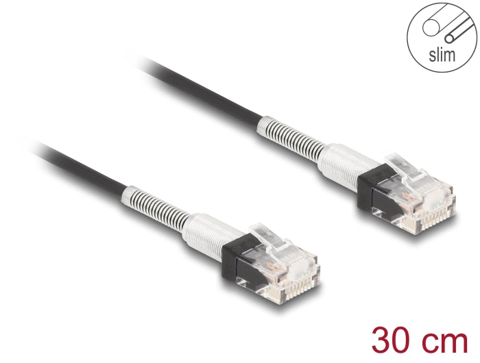 Delock RJ45 Netzwerkkabel mit doppeltem Knickschutz Cat.6A UTP Delock RJ45 Netzwerkkabel mit doppeltem Knickschutz Cat.6A UTP